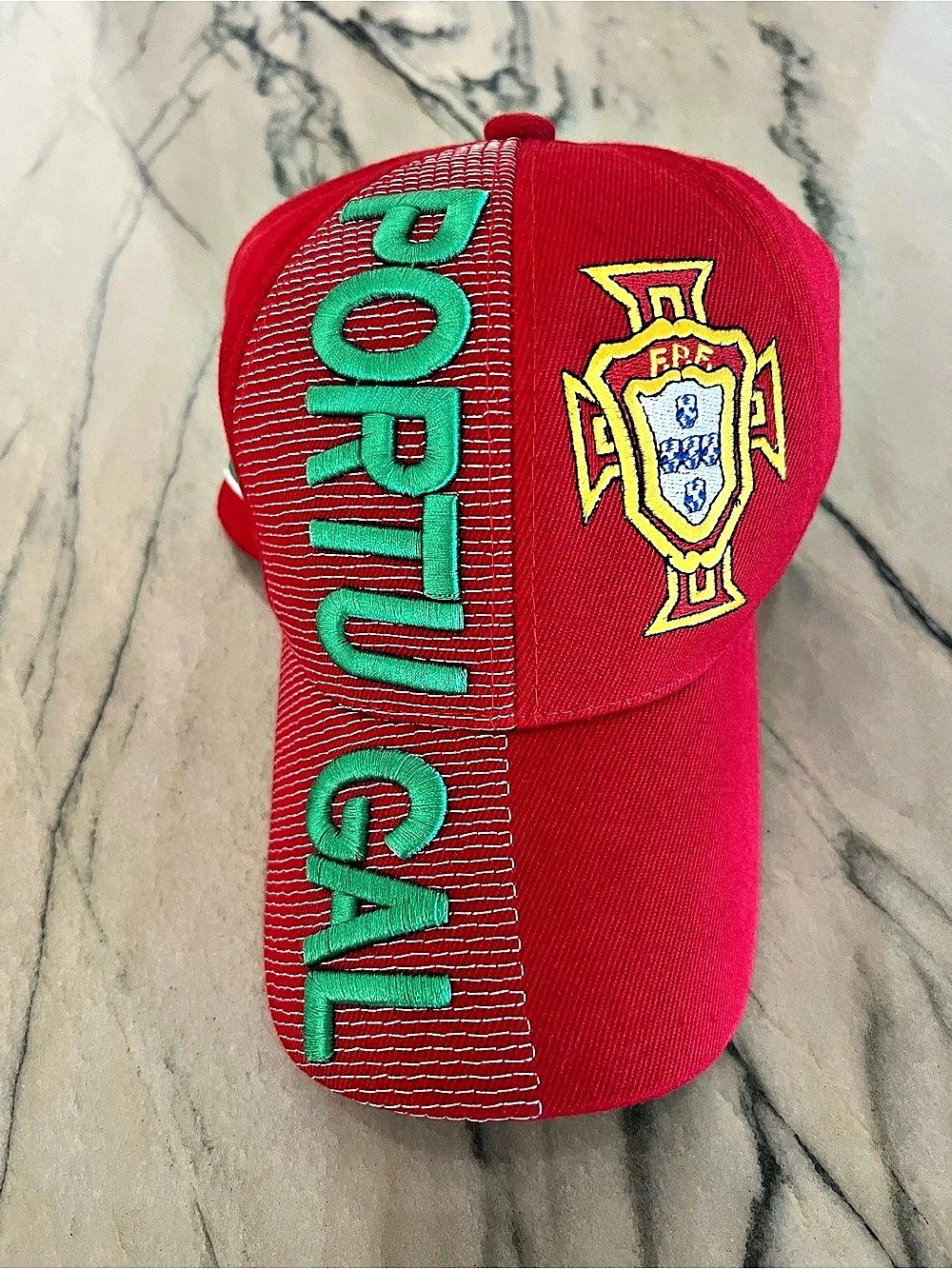 Portugal Embroidered Baseball Cap Red